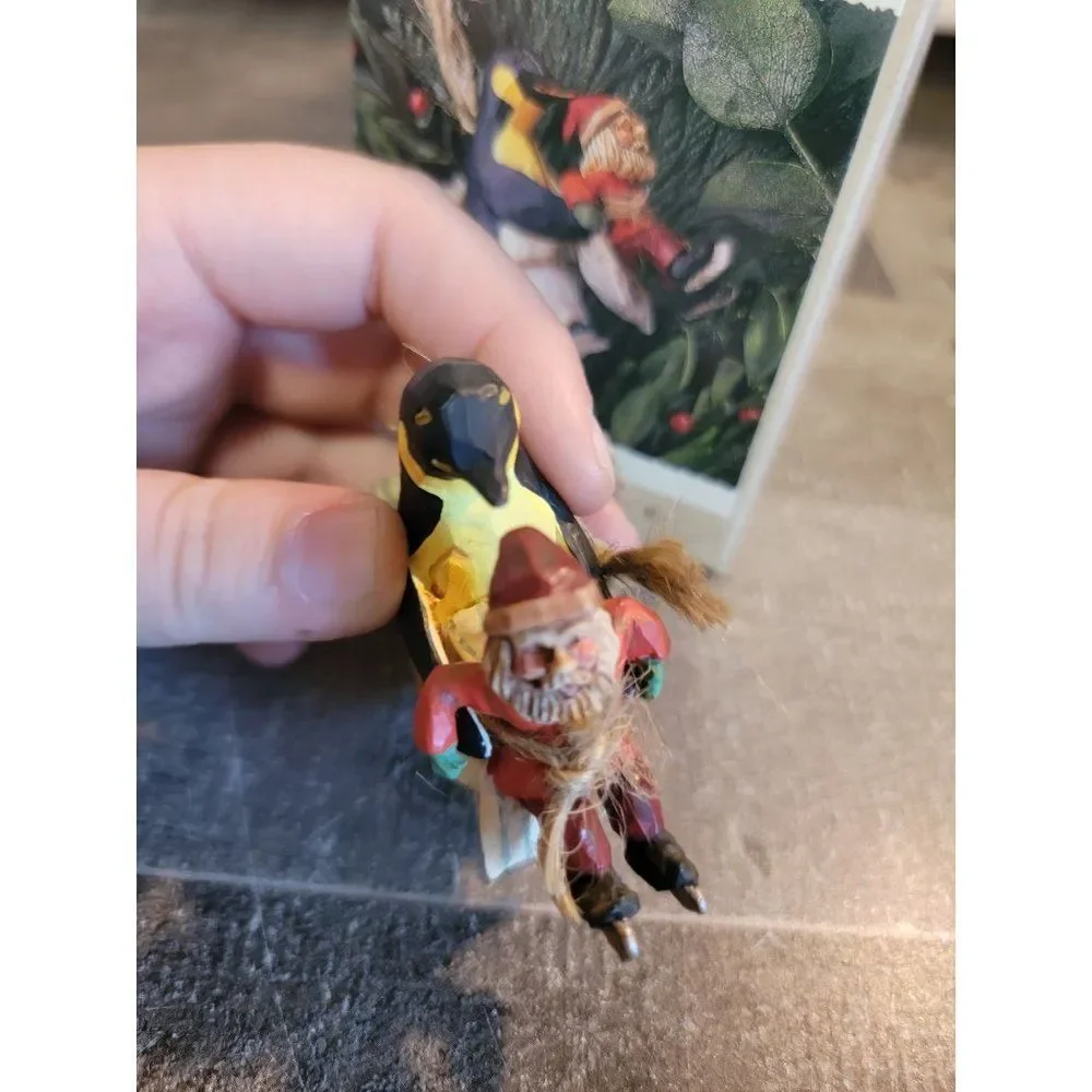Hallmark 1995 learning to skate ornament Xmas Decor folk art‎ penguin